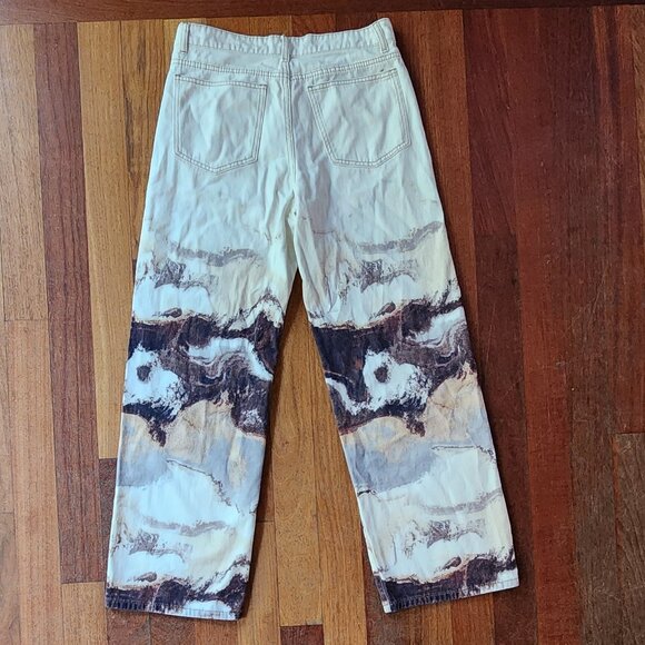 SHEIN Marble Print Wide Leg Jeans Size 6 - Picture 13 of 15